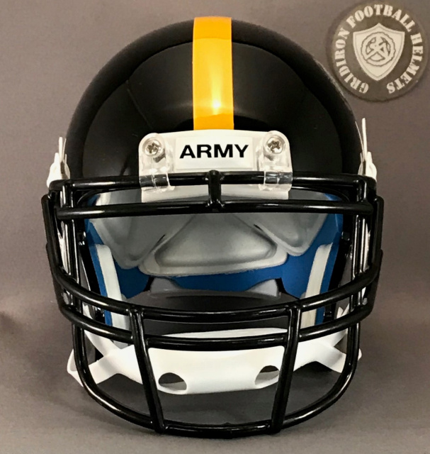 One Custom Mini Football Helmet Front bumper Decal (Black or White bumper) (Black or White Letters)